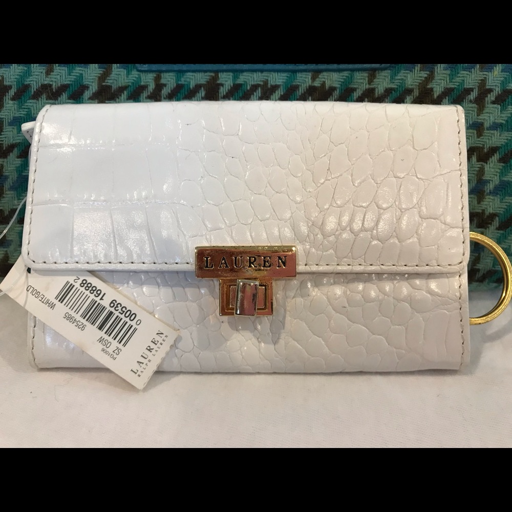 BRAND NEW WITH TAGS RALPH LAUREN WHITE LEATHER